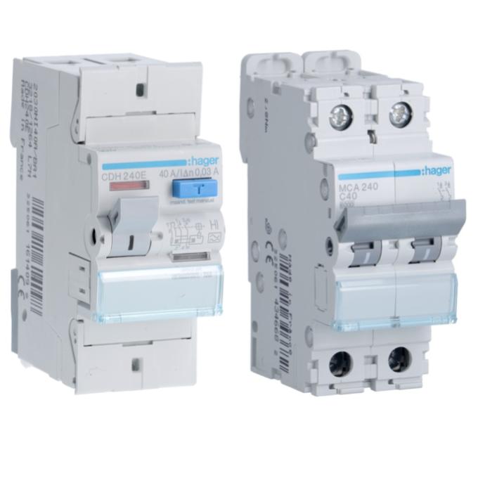 Hager Protections Electriques Monophasé 40A - Pack complet